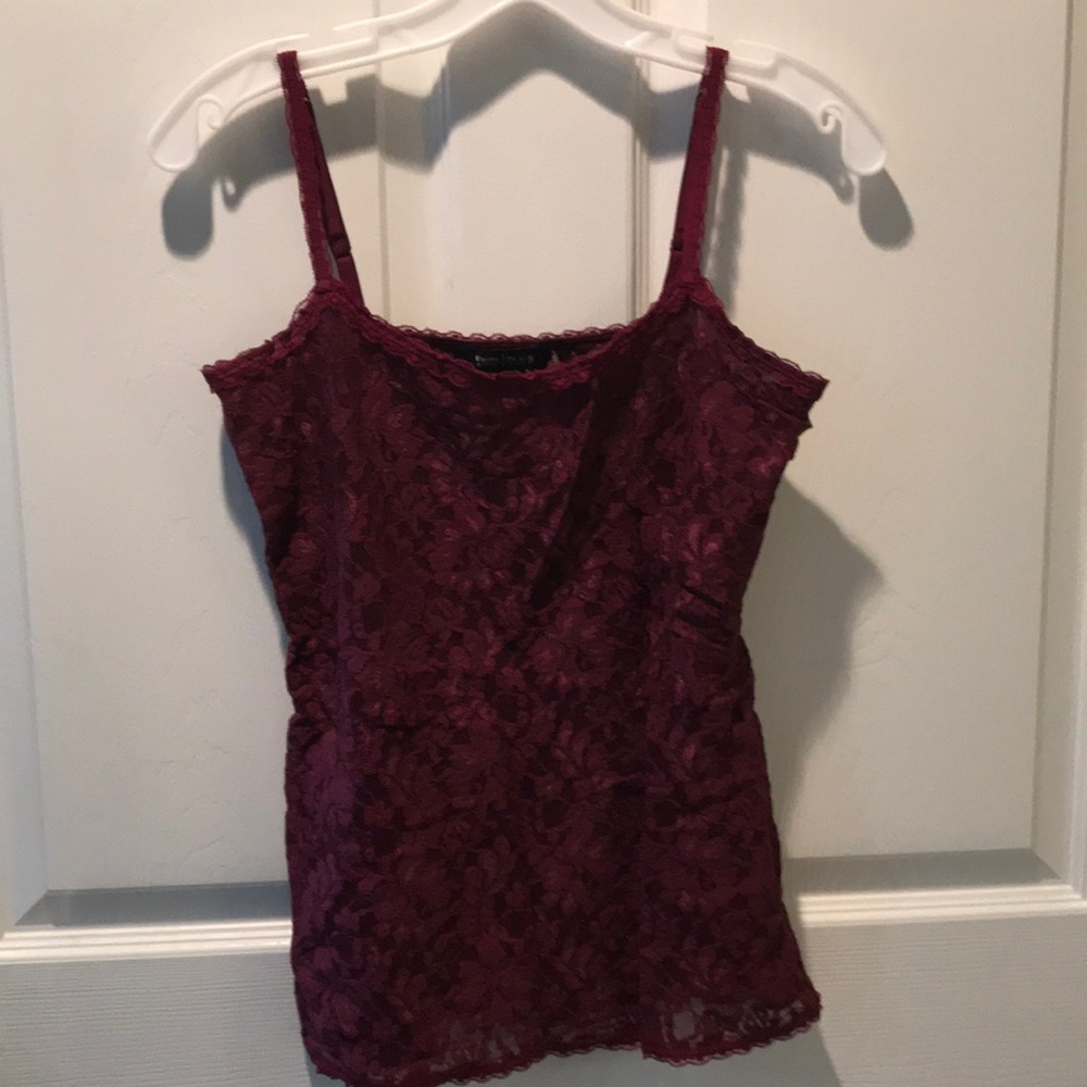 WHBM Maroon lace tank